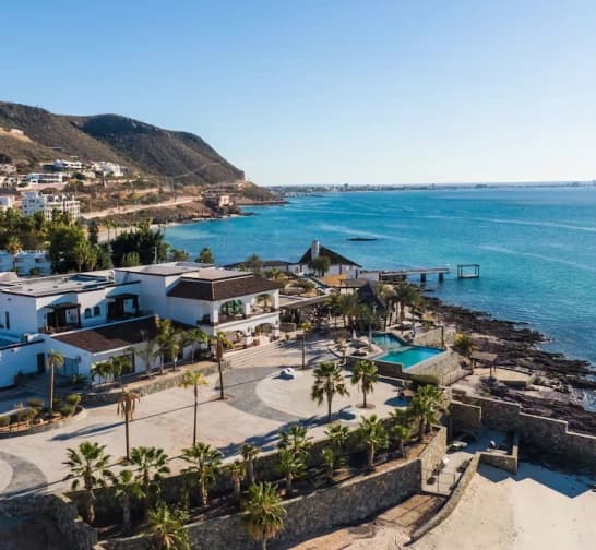 Aerial view of Orchid House Baja on the Sea of Cortez